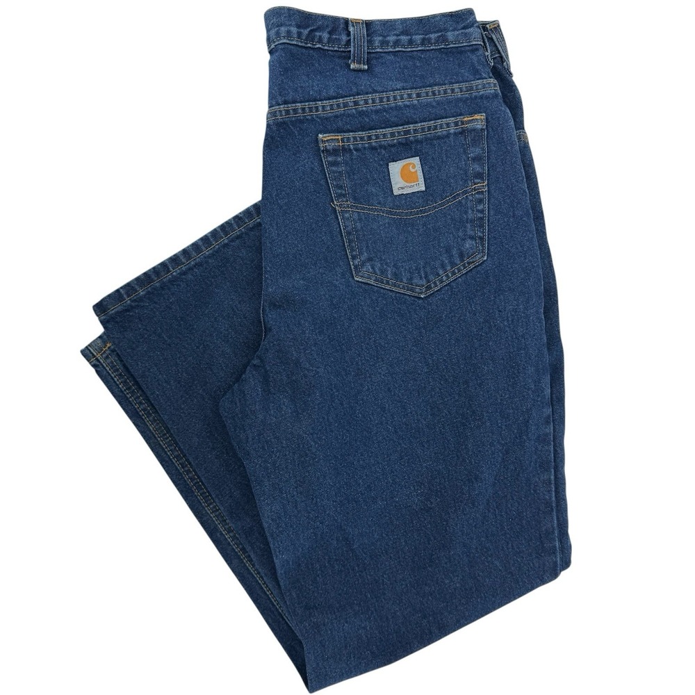 Vtg Carhartt Relaxed Fit Jeans Straight Heavy Denim Work Jeans Mens 36x30